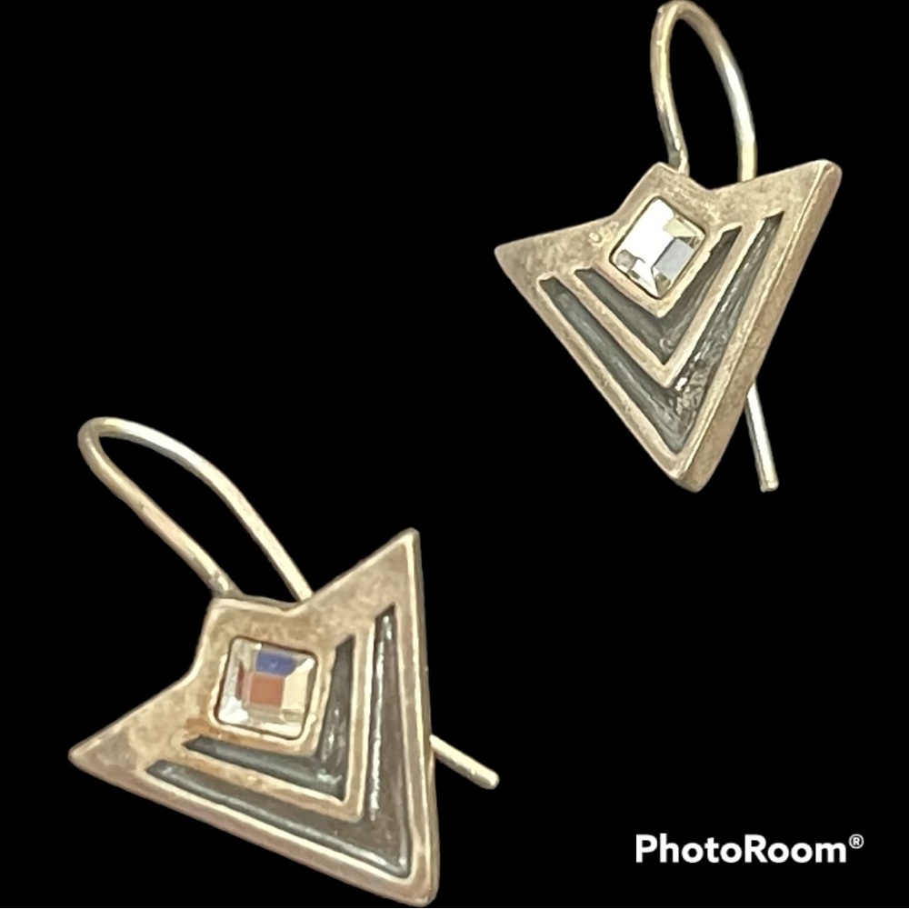 Silpada Oxidized Sterling Silver Arrow Logo Earrings W1114